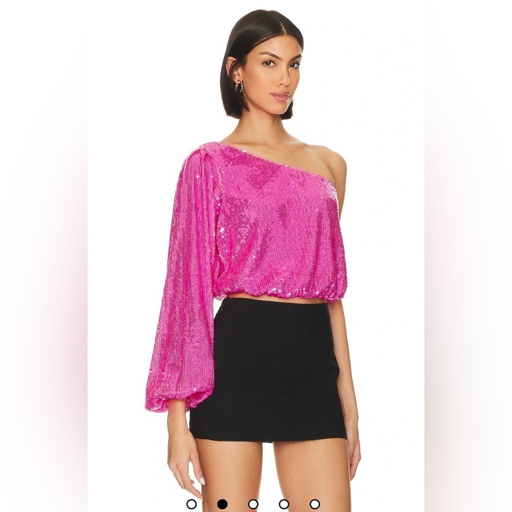 NWT Show Me Your Mumu Party Top in Bright Pink Sequins Size L